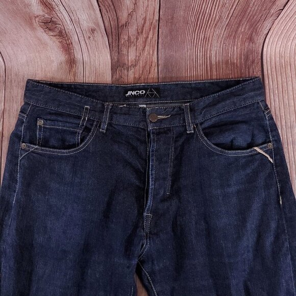 JNCO Mens Size 32X33 003 Slim Straight Embroidered Button Fly Blue Denim Jeans - Picture 3 of 15